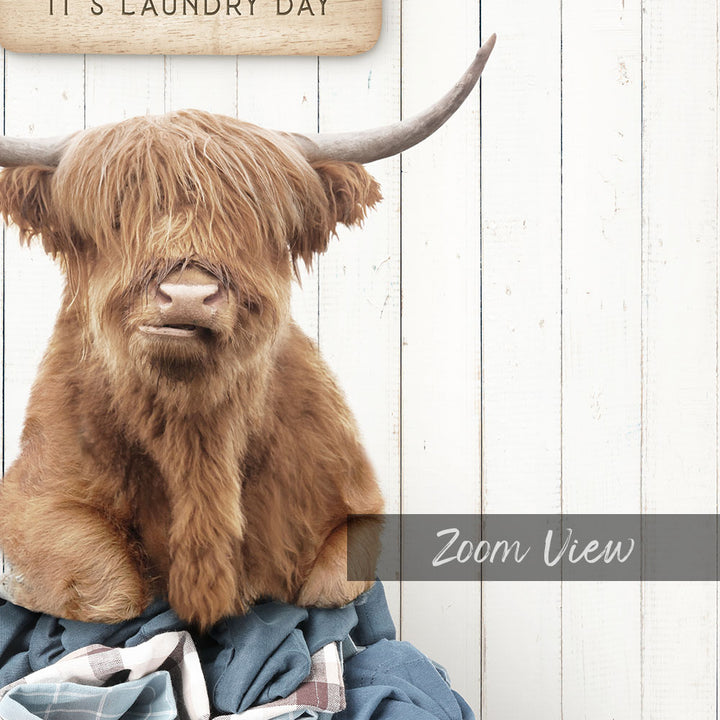 Highland Cow I Herd It's Laundry Day - Farmhouse Floor