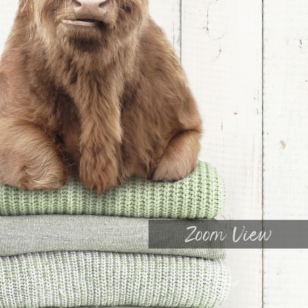 Highland Cow on Folded Sweaters - Farmhouse Wall