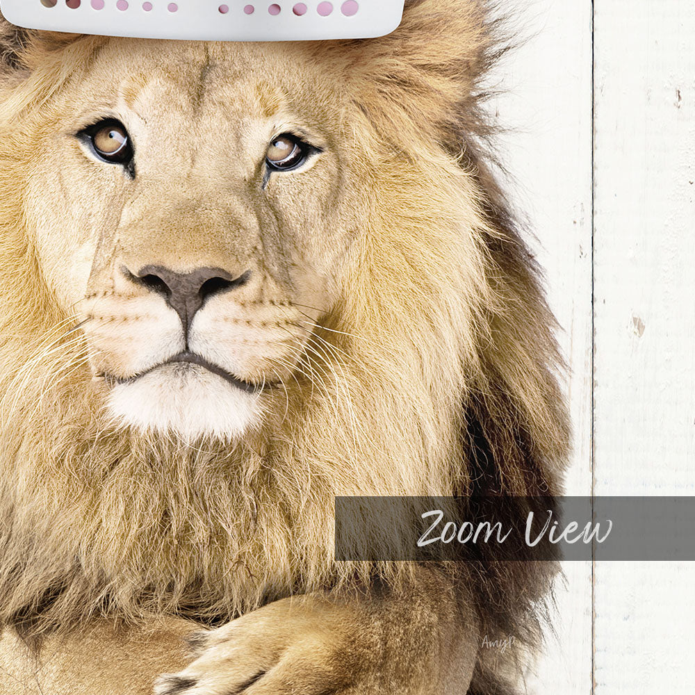 Lion With Laundry Basket On Head - Farmhouse Wall