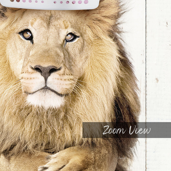 Lion With Laundry Basket On Head - Farmhouse Wall
