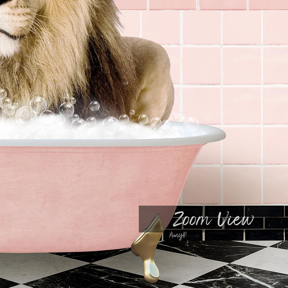 Lion in Pink Get Naked Bath