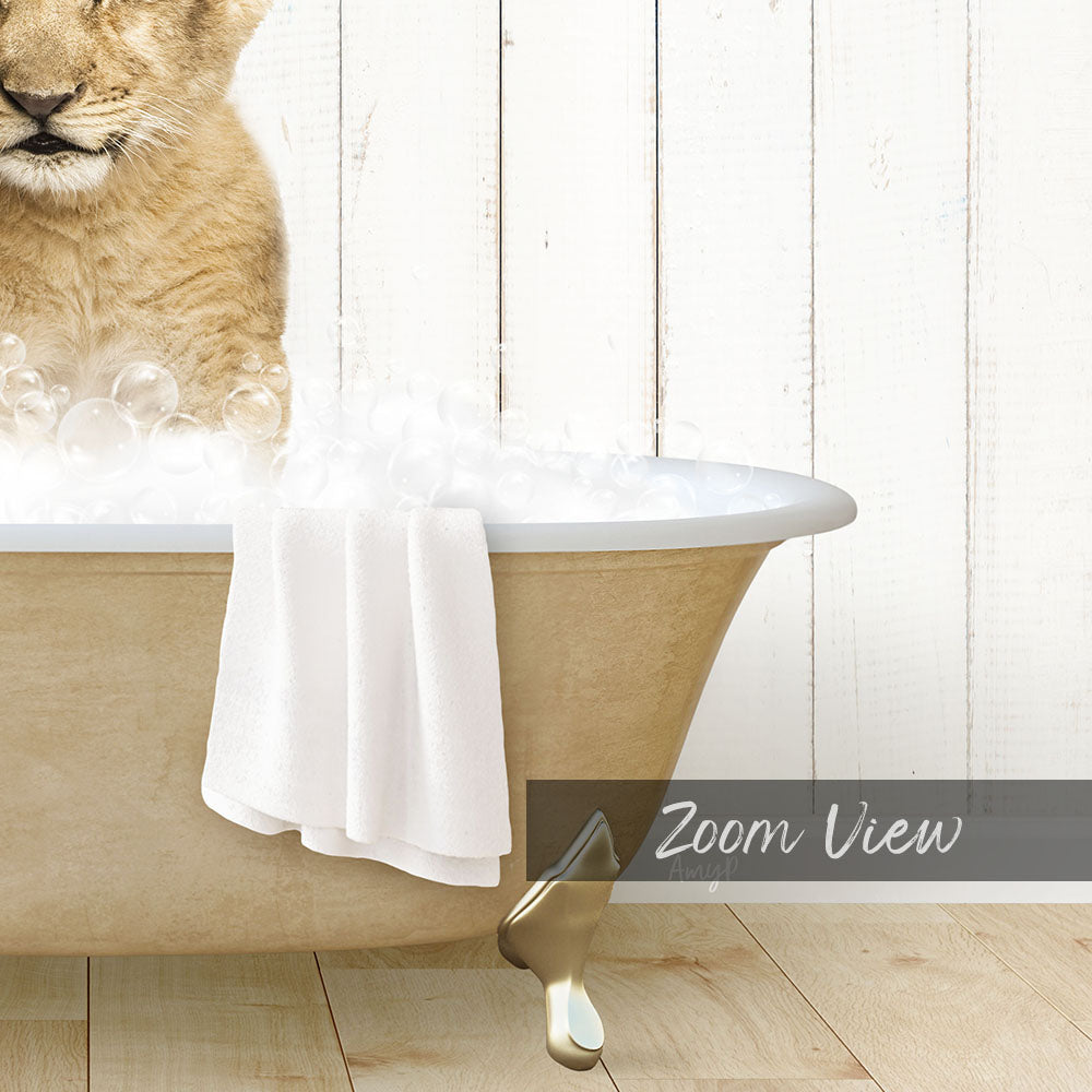 Lion Cub in Farmhouse Bath