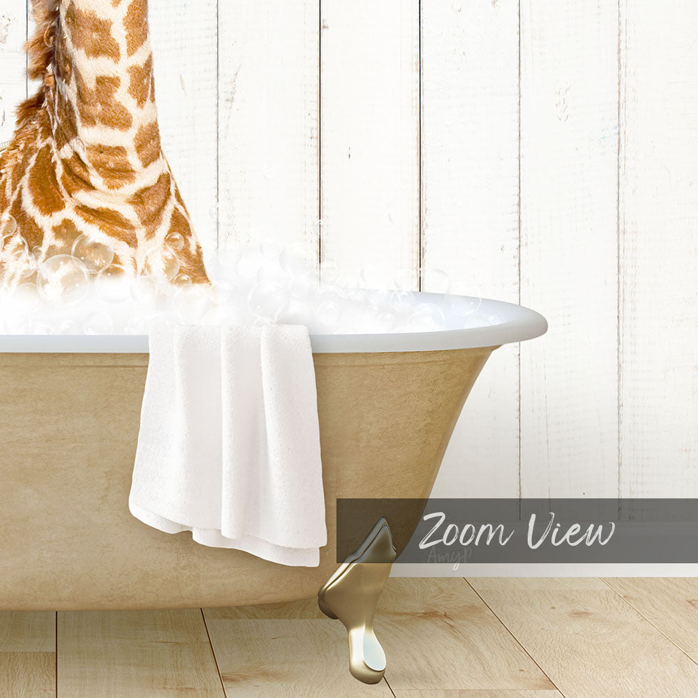 Mother and Baby Giraffe in Farmhouse Bath