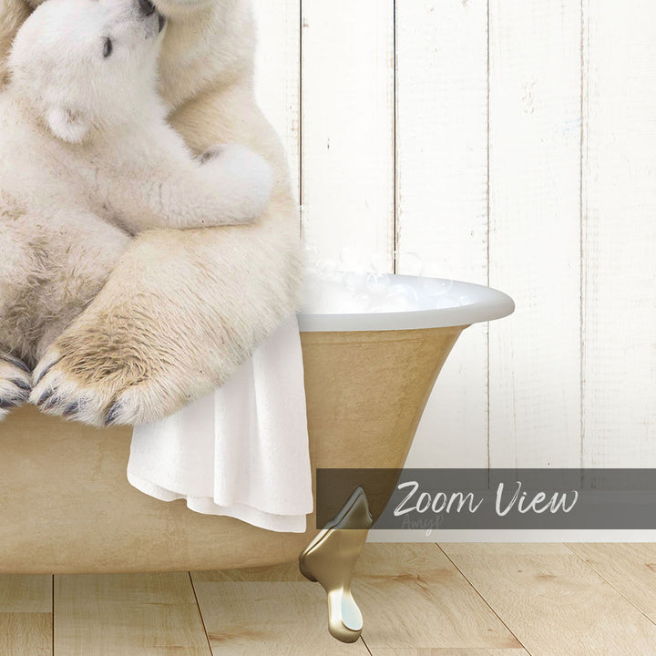 Mother and Baby Polar Bear in Farmhouse Bath