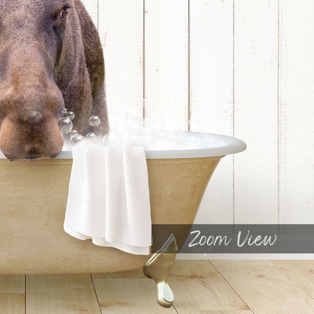 Moose in Farmhouse Bath