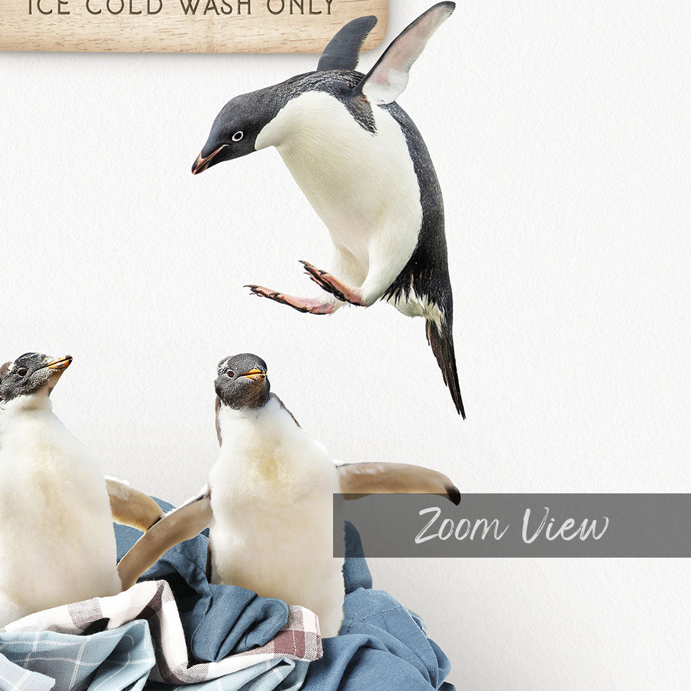 Penguins in Clothes Pile - Scandi Floor