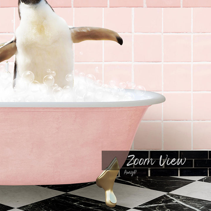 Penguins in Pink Get Naked Bath