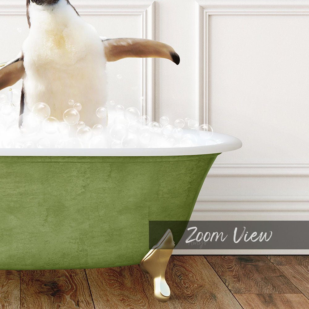 Penguins in Transitional Bath Style