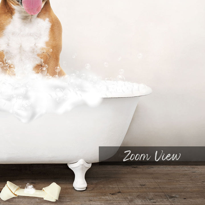 Pitbull in Rustic Bath Style Lots of Foamy Bubbles