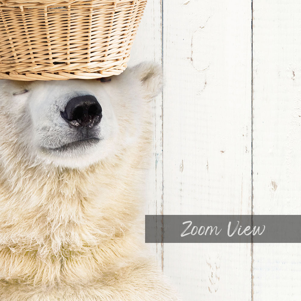 Polar Bear Balancing Laundry Basket - Farmhouse Wall