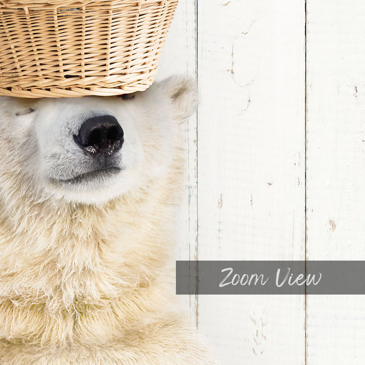 Polar Bear Balancing Laundry Basket - Farmhouse Wall