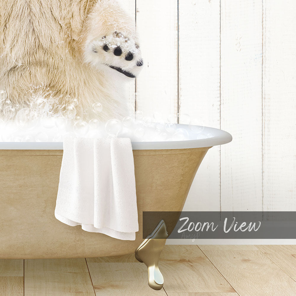 Polar Bear in Farmhouse Bath
