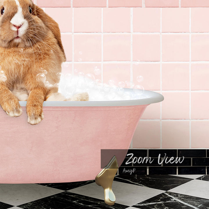 Pudgy Bunny in Pink Get Naked Bath
