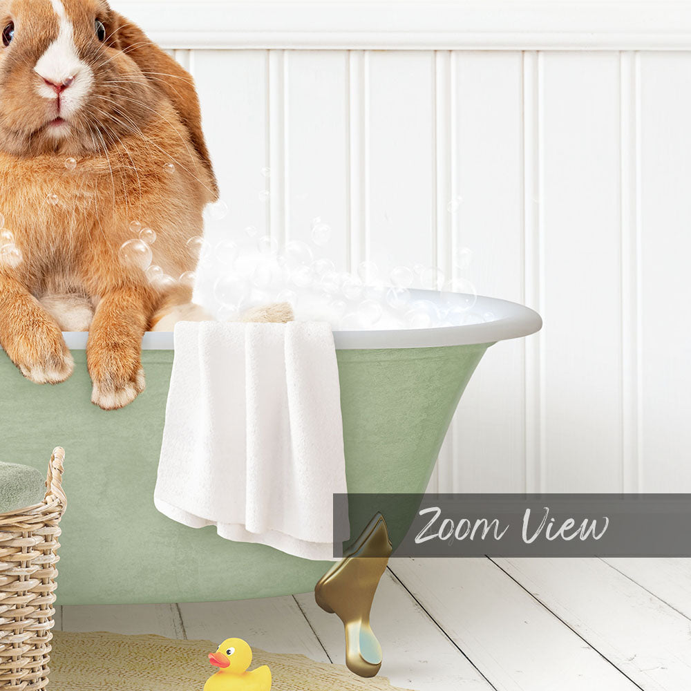 Pudgy Bunny in Cottage Green Bath