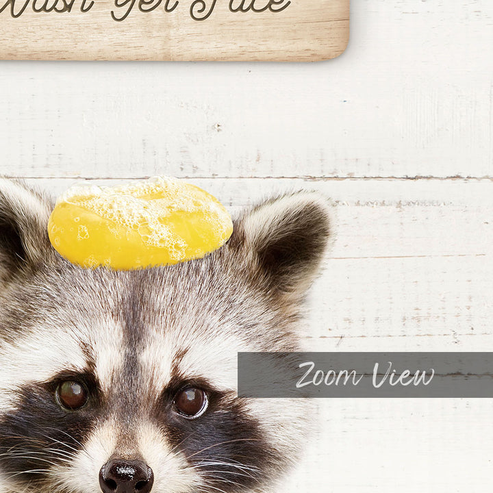 Raccoon "Wash yer face" - Bathroom Shiplap