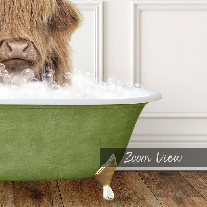 Highland Cow "Randall" in Transitional Bath Style