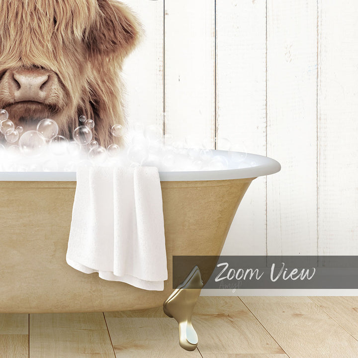 Highland Cow "Randall" in Farmhouse Bath