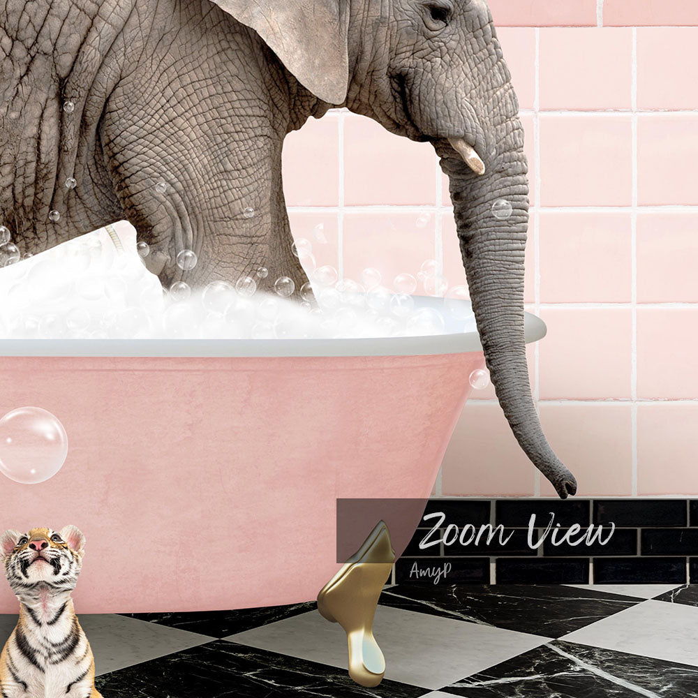 Safari Animals in Pink Get Naked Bath
