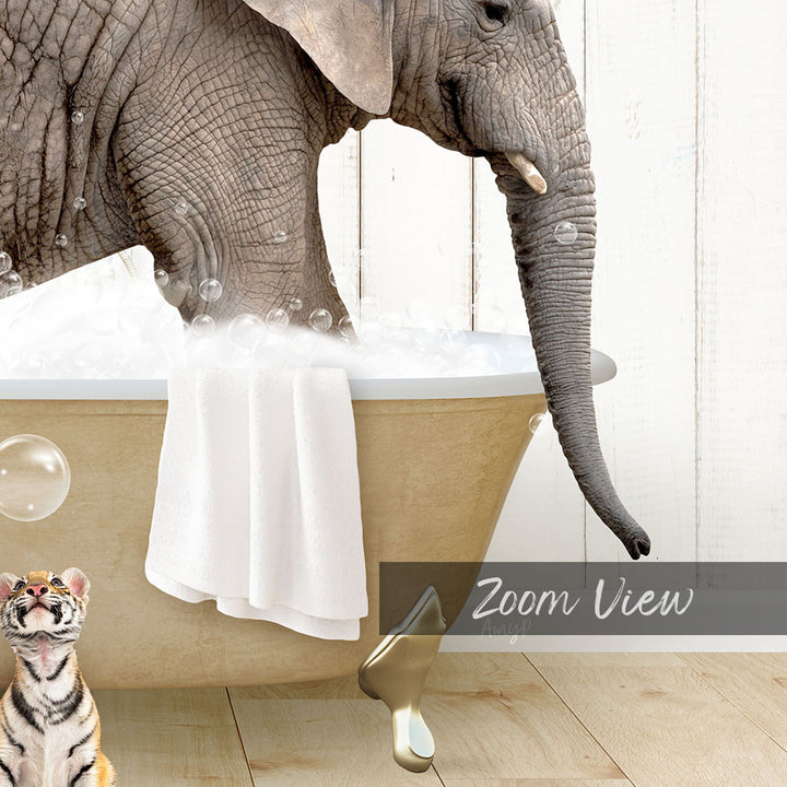 Safari Animals in Farmhouse Bath