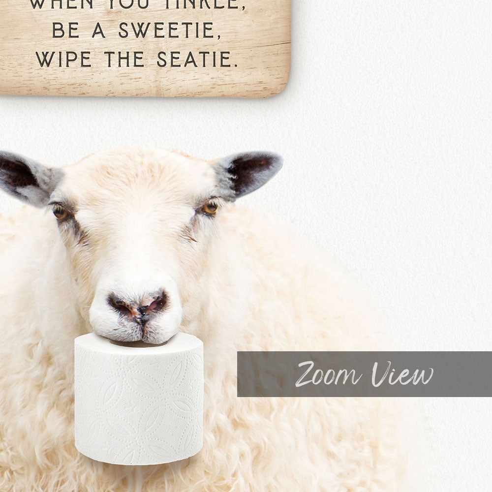 Sheep "If you sprinkle when you tinkle..." - Bathroom Cottage White