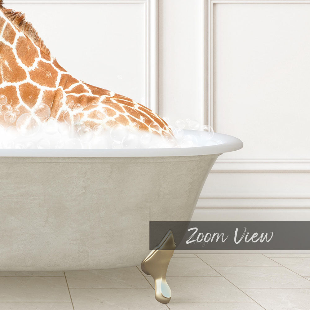 Tall Giraffe in Modern Neutral Bath