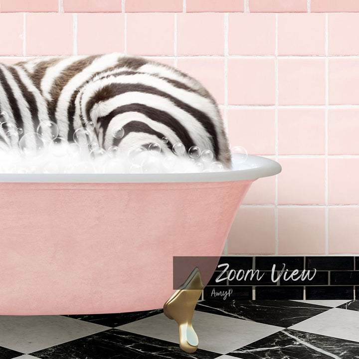 Baby Zebra in Pink Get Naked Bath