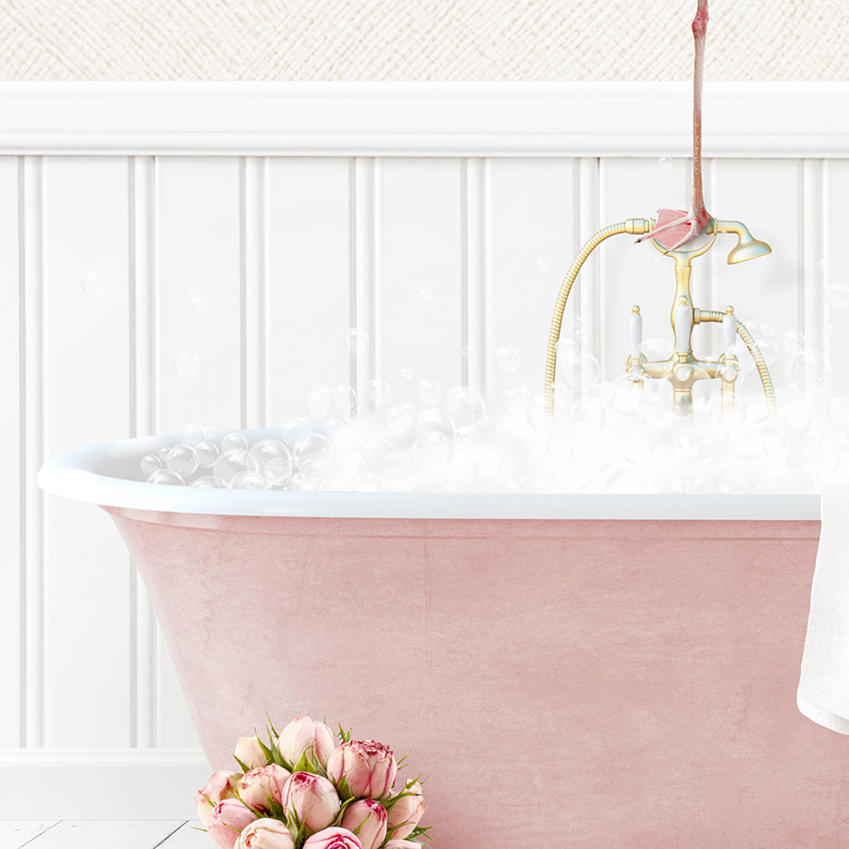 Flamingo in Cottage Pink Bath