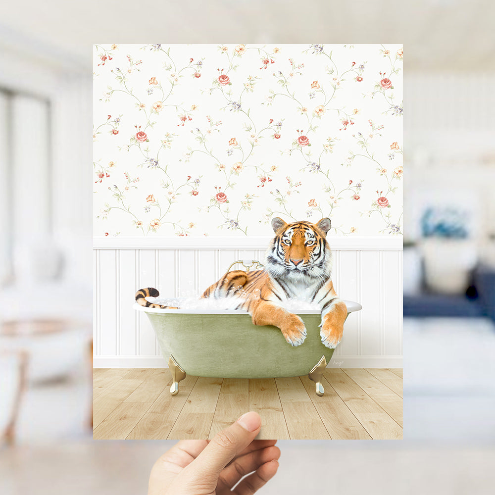 Tiger in Country Cottage Bath