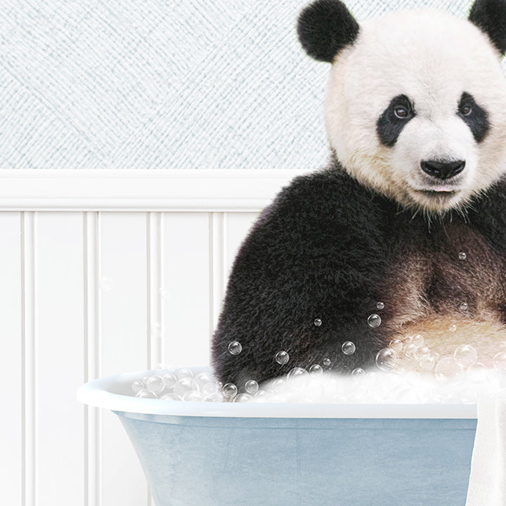 Panda in Cottage Blue Bath