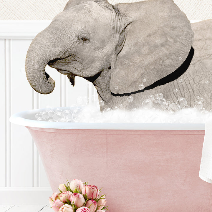 Baby Elephant No2 in Cottage Pink Bath