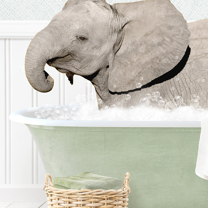 Baby Elephant No2 in Cottage Green Bath