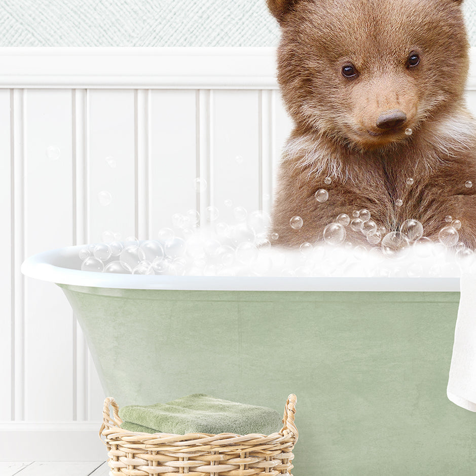 Bear Cub in Cottage Green Bath