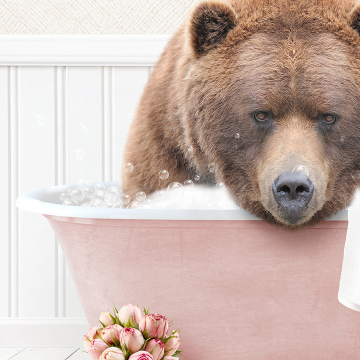 Big Bear in Cottage Pink Bath