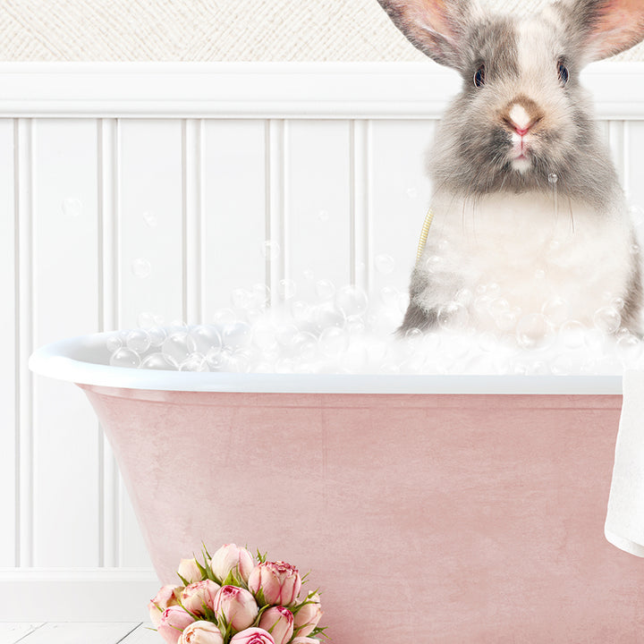 Bunny in Cottage Pink Bath