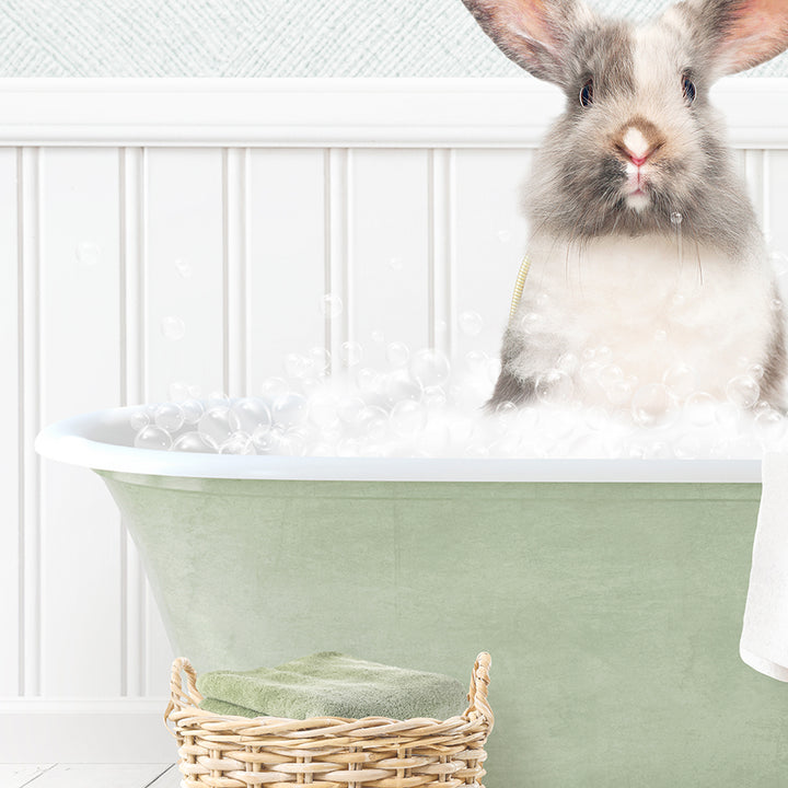 Bunny in Cottage Green Bath