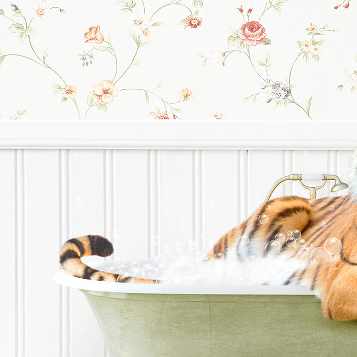 Tiger in Country Cottage Bath