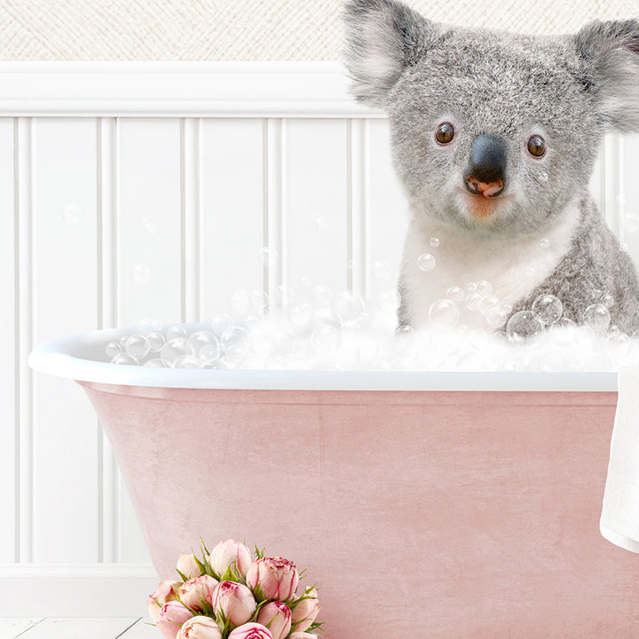 Baby Koala in Cottage Pink Bath