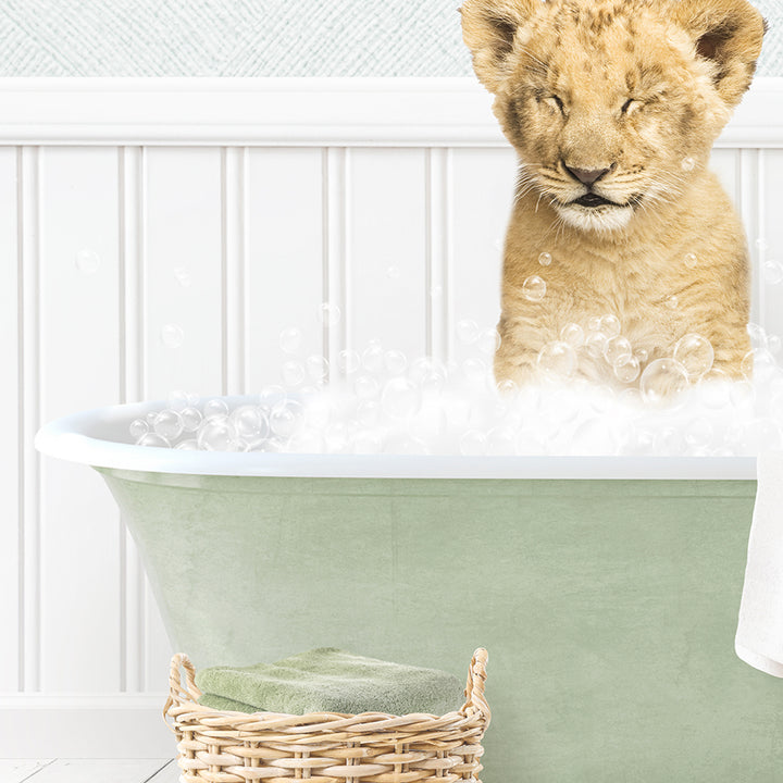 Lion Cub in Cottage Green Bath