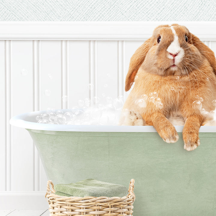 Pudgy Bunny in Cottage Green Bath