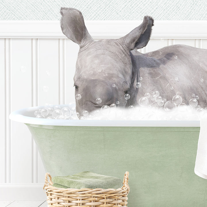 Baby Rhino in Cottage Green Bath