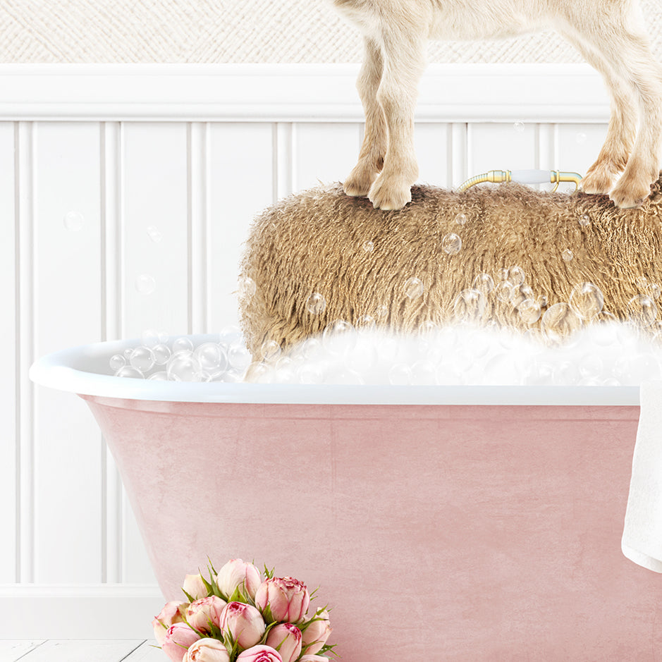 Three Stacked Farm Animals in Cottage Pink Bath