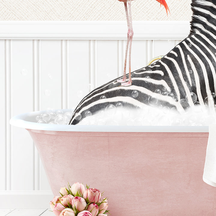 Stacked Safari Animals in Cottage Pink Bath