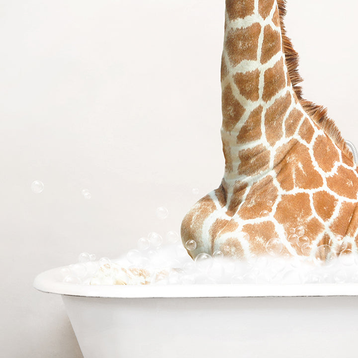 Tall Giraffe in Rustic Bath