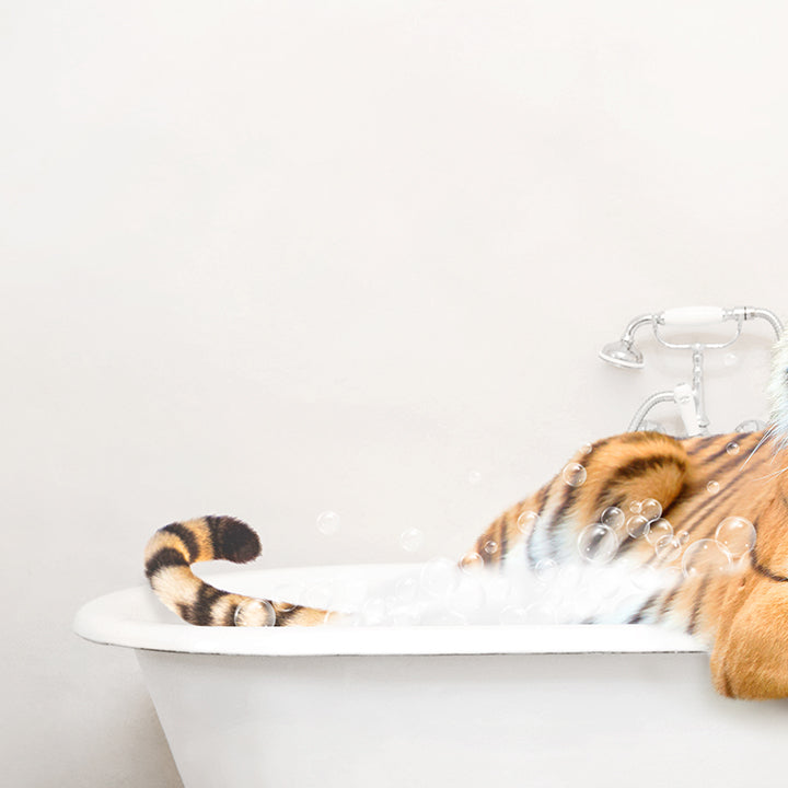 Tiger in Rustic Bath